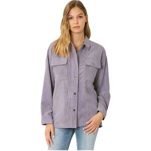 Entro Purple Haze Corduroy Button Front Shacket Size 1X Versatile All Season
